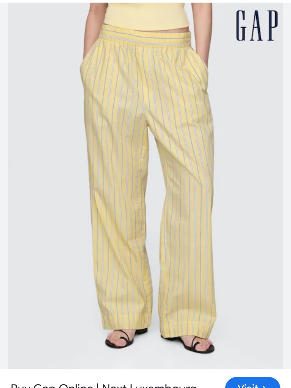 GAP Yellow Pinstripe Wide-Leg Trousers